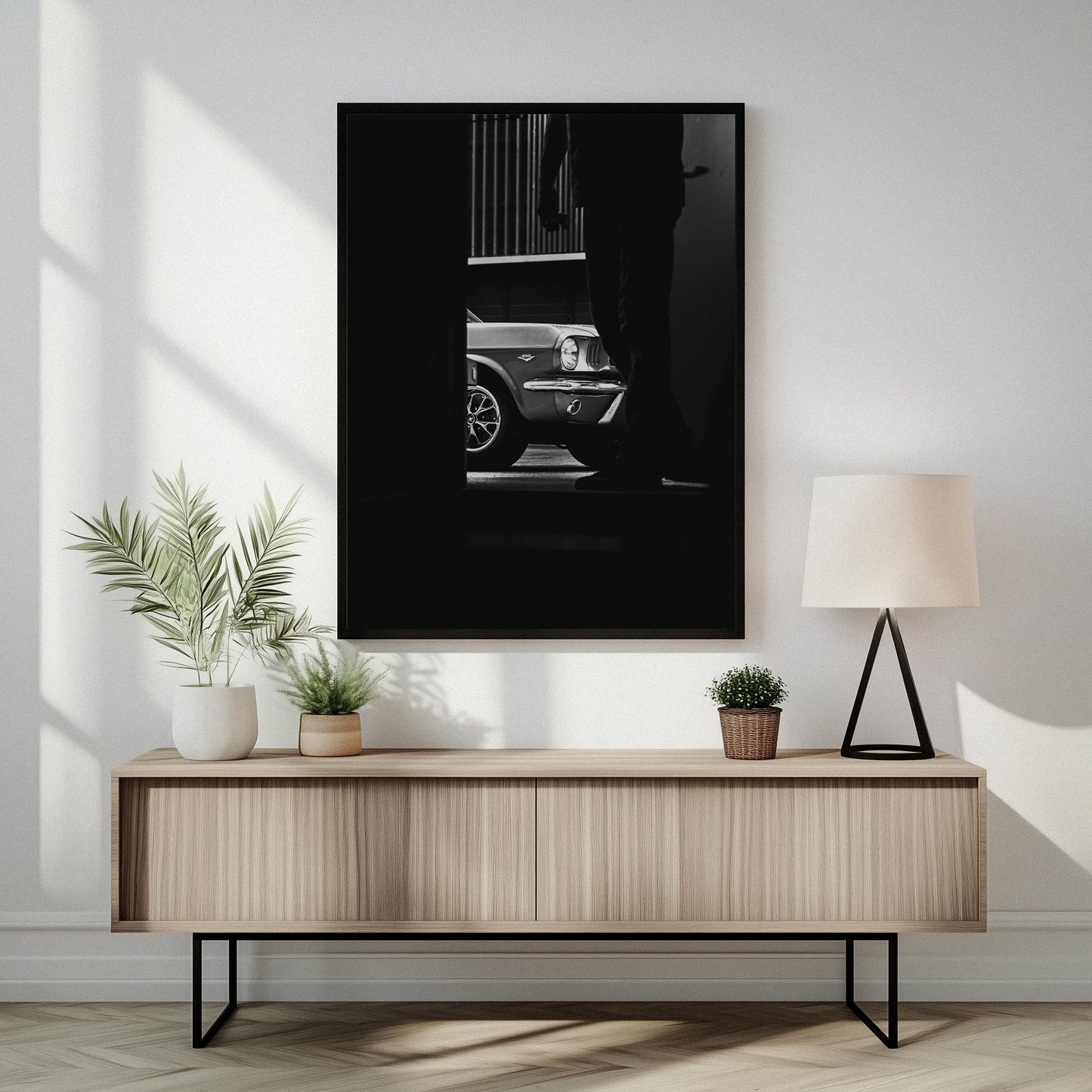 65 Mustang Black and White